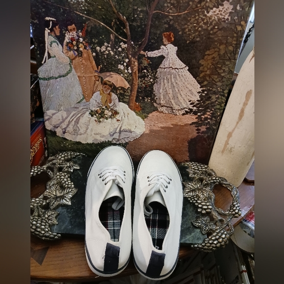 🛍👟H&M Man's White Canvas Sneakers Size 👟 9 U.S.A.,👕🩳A Fantastic Buy.📦 - Picture 5 of 16